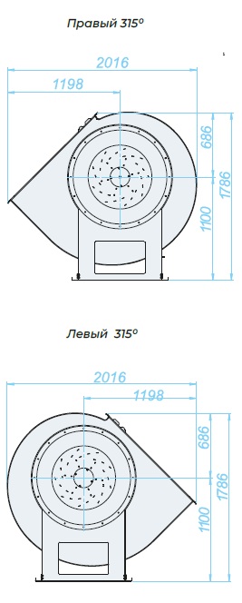 Аэродинамические характеристики, габаритно-присоединительные размеры — Вентилятор радиальный SVR 10 DU